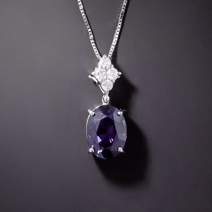 2 70 carat purple sapphire and diamond pendant 3 90 1 12652