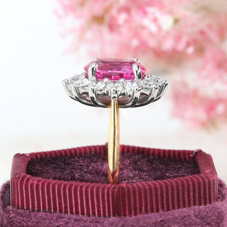 2.15ct Oval Cut Pink Sapphire Diamond Ring GR122 3