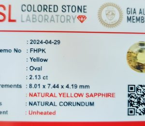 Natural Yellow Sapphire